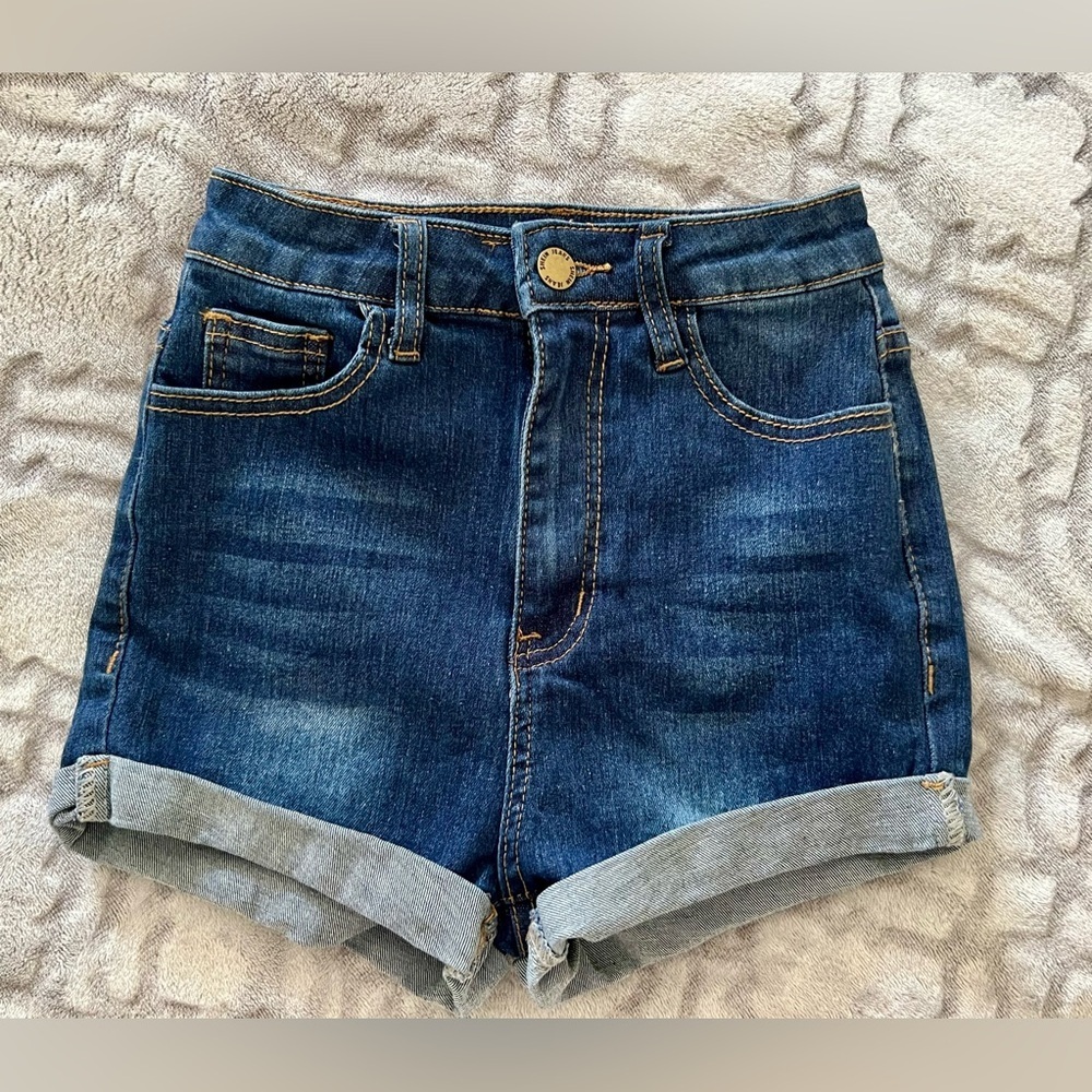 SHEIN Teen Cuffed Denim Shorts Blue Jean Size 10–11Y